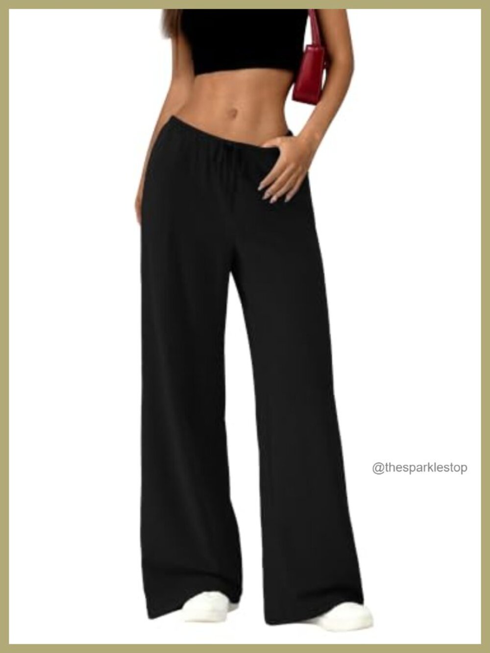 Wide Leg High Waisted Lightweight Sweatpants Drawstring Pockets